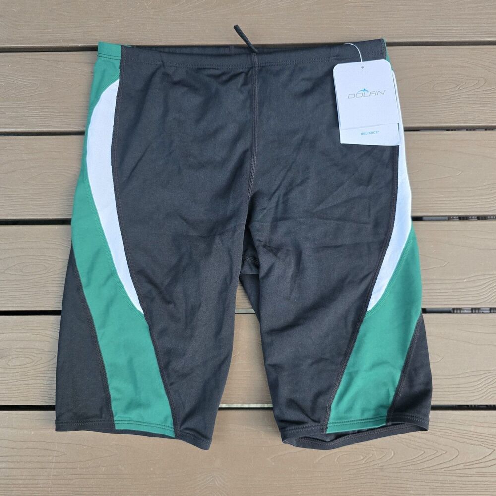 Dolfin Men's Chloroban Black/Forest Color Block Jammer Size 32 New